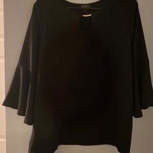 Bell sleeve black dressy top